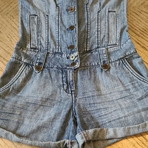 XS DKNY denim short jumpsuit - Picture 4 of 9